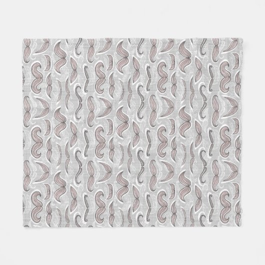 Trendy Mustache Pattern Fleece Deken (Voorkant (Horizontaal))