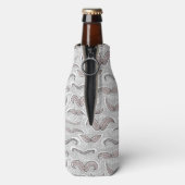 Trendy Mustache Pattern Flesjeskoeler (Fles Achterkant)