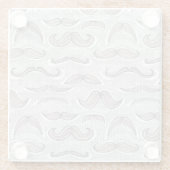 Trendy Mustache Pattern Glazen Onderzetter (Achterkant)