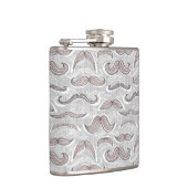 Trendy Mustache Pattern Heupfles (Rechts)