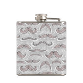 Trendy Mustache Pattern Heupfles (Achterkant)