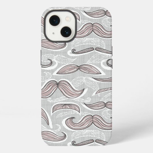 Trendy Mustache Pattern iPhone Hoesje (Achterkant)