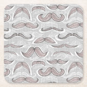 Trendy Mustache Pattern Kartonnen Onderzetters (Voorkant)
