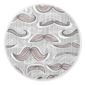 Trendy Mustache Pattern Keramische Knop (Voorkant)
