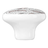 Trendy Mustache Pattern Keramische Knop (Zijkant)