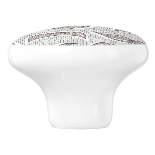 Trendy Mustache Pattern Keramische Knop (Zijkant)