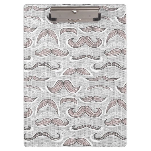 Trendy Mustache Pattern Klembord (Voorkant)