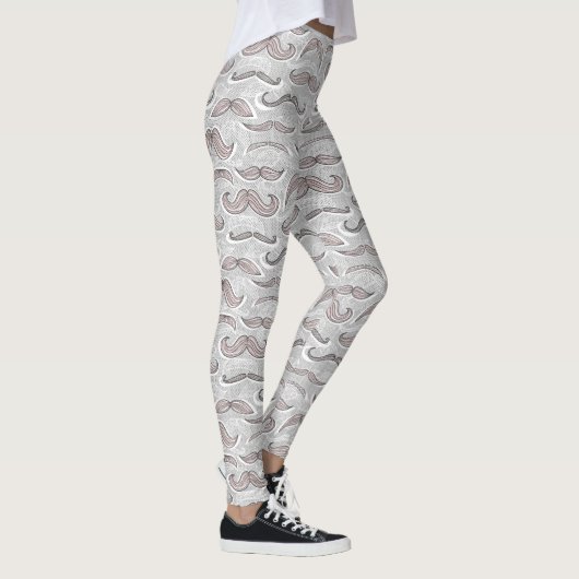 Trendy Mustache Pattern Leggings (Rechts)