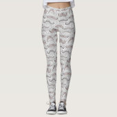 Trendy Mustache Pattern Leggings (Voorkant)