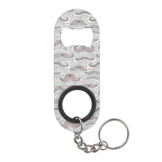 Trendy Mustache Pattern Mini Flessenopener (Achterkant)