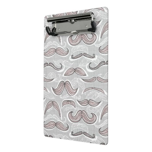 Trendy Mustache Pattern Mini Klembord (Angled2)