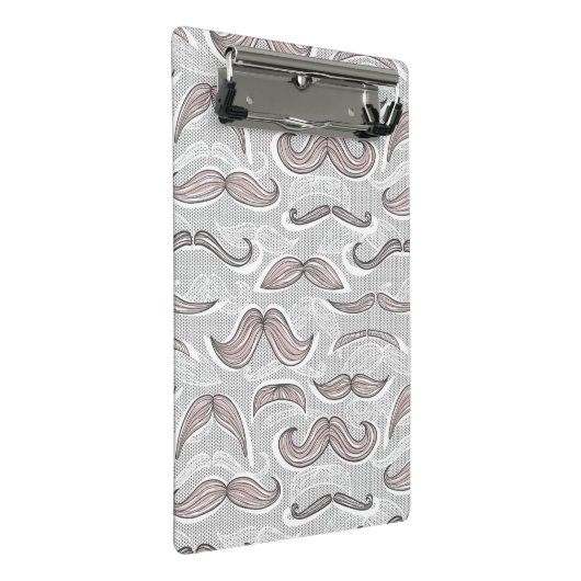 Trendy Mustache Pattern Mini Klembord (Schuin)