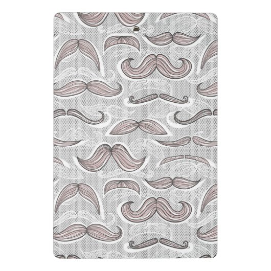 Trendy Mustache Pattern Mini Klembord (Achterkant)
