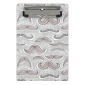 Trendy Mustache Pattern Mini Klembord (Voorkant)