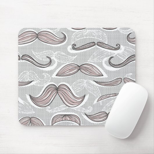 Trendy Mustache Pattern Muismat (Met muis)