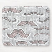 Trendy Mustache Pattern Muismat (Voorkant)
