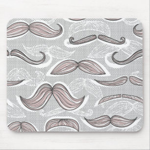 Trendy Mustache Pattern Muismat