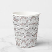 Trendy Mustache Pattern Papieren Bekers (Rechts)