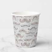 Trendy Mustache Pattern Papieren Bekers (Voorkant)