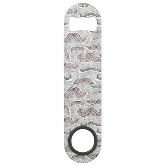 Trendy Mustache Pattern Speed Flessenopener (Voorkant)