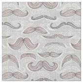 Trendy Mustache Pattern Stof (Close Up)