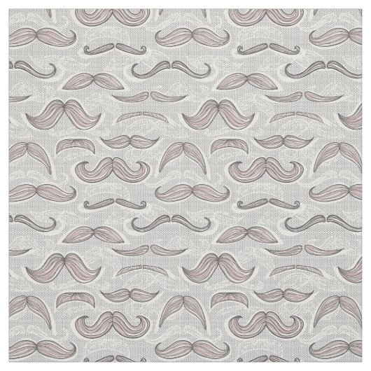 Trendy Mustache Pattern Stof (Swatch)