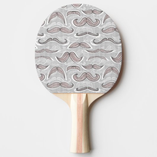 Trendy Mustache Pattern Tafeltennisbatje (Voorkant)