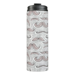 Trendy Mustache Pattern Thermosbeker