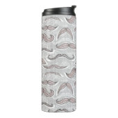 Trendy Mustache Pattern Thermosbeker (Gedraaid links)
