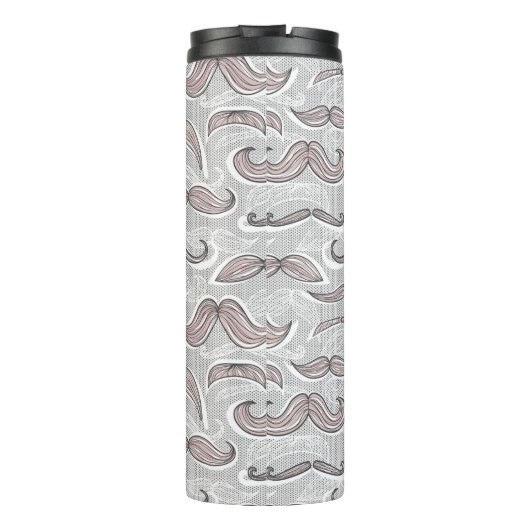 Trendy Mustache Pattern Thermosbeker (Achterkant)