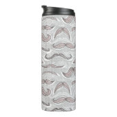 Trendy Mustache Pattern Thermosbeker (Geroteerd rechts)