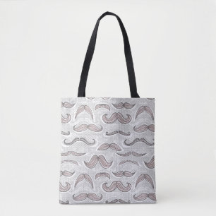 Trendy Mustache Pattern Tote Bag