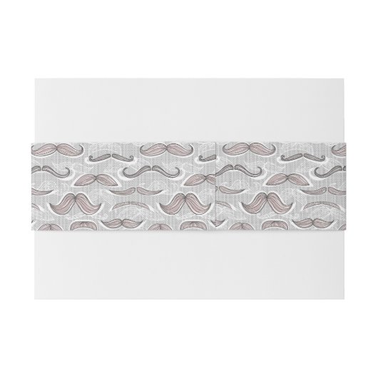 Trendy Mustache Pattern Uitnodigingen Wikkel (Achterkant Voorbeeld)