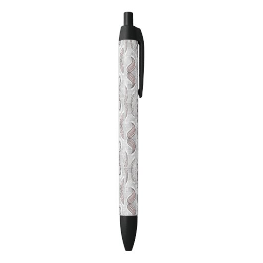 Trendy Mustache Pattern Zwarte Inkt Pen (Achterkant (Verticaal))