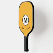 Trendy Mustard Monogram Initiaal Name Pickleball Paddle (Links)