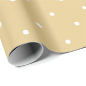 Trendy Mustard Yellow en White Polka Dots Cadeaupapier (Rol Hoek)