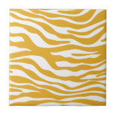 Trendy Mustard Yellow Zebra Print Pattern Tegeltje (Voorkant)
