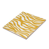 Trendy Mustard Yellow Zebra Print Pattern Tegeltje (Zijkant)