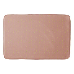 Trendy Muted Clay & Gold Boho Arrows Bath Mat