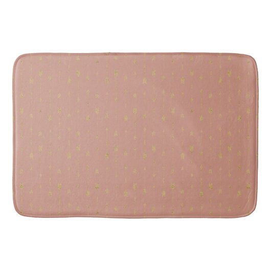 Trendy Muted Clay & Gold Boho Arrows Bath Mat (Voorkant)