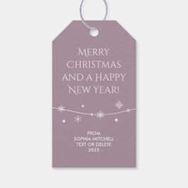 Trendy - Muted Grey Lavendel - Sneeuwvlok cadeau L Cadeaulabel
