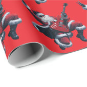 Trendy Muziek Kerstman Sinterklaas Gitaarspeler Cadeaupapier (Rol Hoek)