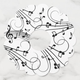 Trendy muziekdesign wijnglaslabel