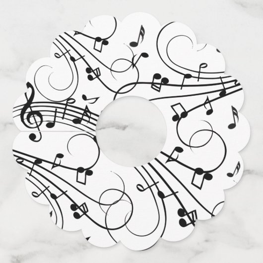 Trendy muziekdesign wijnglaslabel (Voorkant)