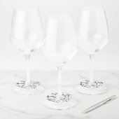 Trendy muziekdesign wijnglaslabel (Set)