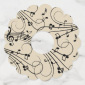 Trendy muziekdesign wijnglaslabel (Achterkant)