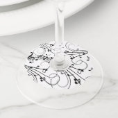 Trendy muziekdesign wijnglaslabel (Dichtbij)