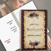 Trendy Muziekinstrument Cello Oefenplanner Notitie