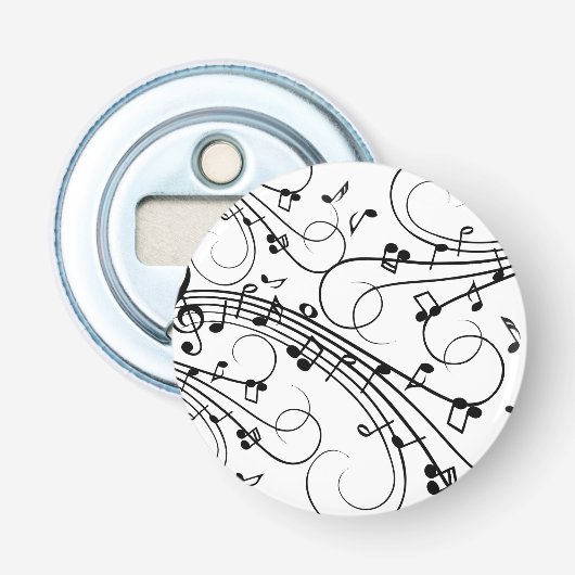 Trendy Muziekontwerp Button Flesopener (Voorkant)