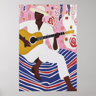 Trendy muziekposterprint - Cadeau voor gitarist Poster